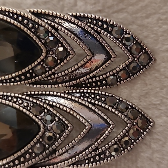 Paparazzi smoke rhinestones fishhook earrings - Picture 3 of 4